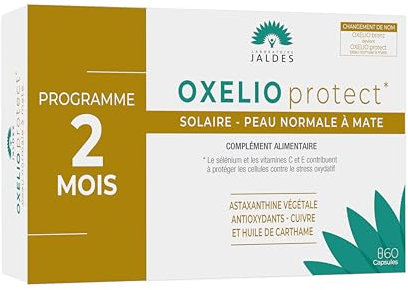 OXELIO Protect Peau Normale à Mate, 60 Capsules | Peau Normale à Mate | Prépare la Peau au Soleil | Sublime le Bronzage | Laboratoire Jaldes