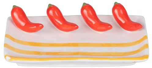 Villa d'Este Home Tivoli 2013 Piattino decorativo in ceramica15x8,5 cm, design peperoncino, Fruit Life