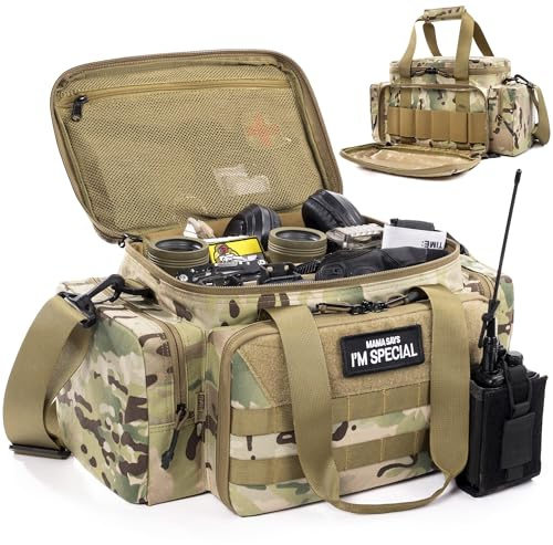 OneTigris Borsa per Arma Multifunzionale Borsa Tattica Grande Formato Borsa da Tiro per Polizia, Caccia, Tiro al Bersaglio, Pesca, Escursionismo e Outdoor - Camo