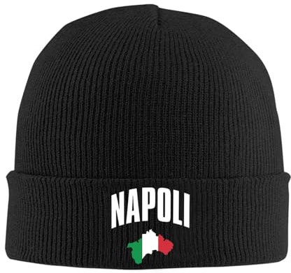 Skull Cap Neapel Italien Italiensk Flagga Lätt Beanie Hat Mjuk Stickad Mössa För Löpning Cykel Motorcykel