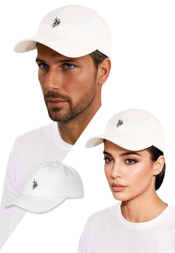 U.S. Polo Assn. Unisex Cap (One Size) - klassischer Baseball-Look mit verstellbarem Strapback - P009 - Weiß OneSize