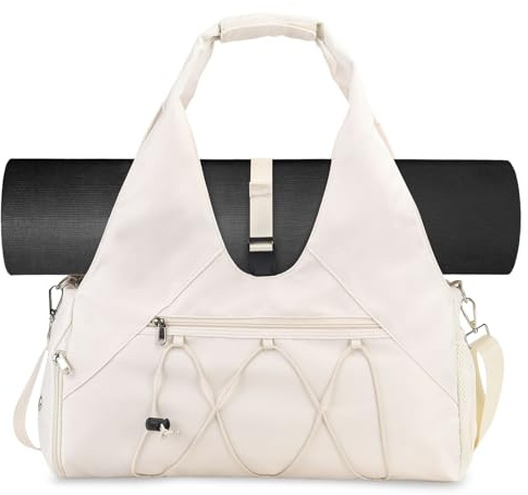 SIVENKE Borsa Sportiva per Donne Borsa Yoga con Scomparto per Scarpe e Scomparto per Bagnato Borsa da Viaggio Borsa da Trasporto per Tappetini Yoga Borsa da Tempo Libero Borsa da Nuoto Borsa da
