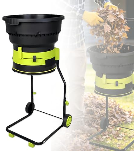 Leaf Mulcher, Leaf Mulcher Shredder, Electric Leaf Mulcher Shredder, 2500w 8000rpm Garden Cleanup Composting Tool,Includes Wheels,Storage Bag,Adjustable Cutting Size For All Leaves Powercordx50m