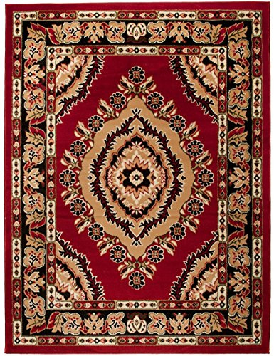 Carpeto Rugs Tappeto Salotto Orientale Pelo Corto - Tappeti Salotto Grandi Dimensioni - Tappeti Camera da Letto - Tappeti Soggiorno - Rosso - 100 x 200 cm