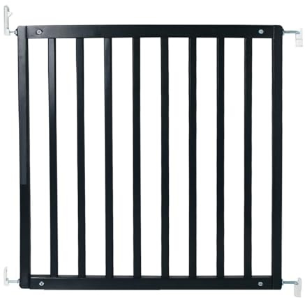 Safetots Barrière de Sécurité en Bois, Sécurité Optimale, Barrière d'Escalier à Fixation par Vis pour Bébé, Élégante et Pratique, 72cm - 79cm, Couleur Nois