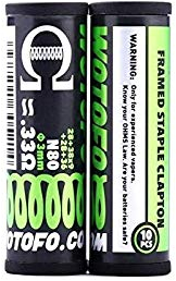 10x WOTOFO N80 FRAMED STAPLE CLAPTON Coils 0,33 Ohm Coils Wickeldraht Verdampfer, Ni80 Nichrome, MTL RBA, E Zigarette Selbstwickler