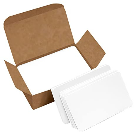 VANRA 300 Small Blank Cards 3.5x2 inches Color Cardstock Study Flash Cards Index Cards, Unruled with Rounded Corners (White, 300/Pack)