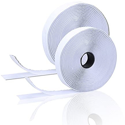 Killow Nastro Adesivo per Zanzariera,Hook Loop Adesivo Bianco, Ganci Nastro Adesivo per Lavori di Casa, Fai da Te, Lavori Fatti a Mano e DIY (15M*2)