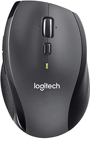 Logitech M705 Marathon - Ratón inalámbrico, 2.4 GHz con mini-receptor unificador USB, seguimiento de grado láser de 1000 DPI, 7 botones, botones de pulgar adicionales (renovado)