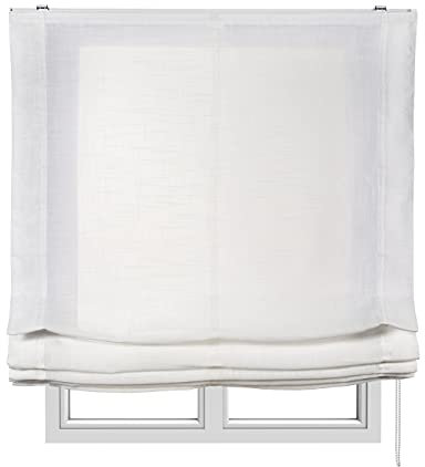 STORESDECO Raffrollo ohne Stangen 175H x 45B - Lichtdurchlässiges Faltrollo zum Bohren inkl. Montagematerial - Kindersichere Roman Blinds für Fenster & Türen - Gardinen Rollo Küche & Wohnräume