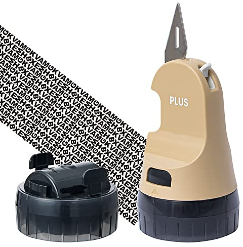 Plus 40-915 Personal Information Protection Stamp Cutter Roller Keshipon Box Opener [Replacement] Beige IS-590CM 40-914 + Dedicated Ink Cartridge 1 Piece