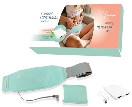 CLIMSOM - Painful Period Heating Belt with External Battery Included USB-C and A, Menstrual Heating pad with Graphene for a Kettle-Like Sensation of Warmth, Endometriosis
