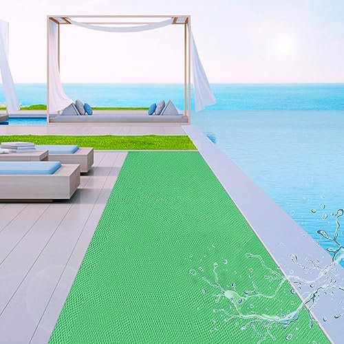 BOTOWI Alfombra Piscina para Cubierta, Estera Más Gruesa de Piscina para Fondo de Piscina, Almohadilla Antideslizante para Piscinas Elevadas, Alfombra de Natación,Verde,0.9x1m