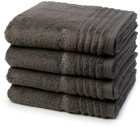 Vossen - 4 teiliges Frottier-Set - Vienna Style Supersoft (4 X Handtuch im Set) - 620 g/m2 - Baumwolle - Frottee - saugstark - weich und flauschig - Slate Grey
