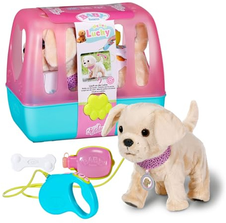 BABY born Mon Chien Lucky – Peluche avec 5 Fonctions différentes – Fonctionne avec Piles – Convient aux Enfants dès 3 Ans