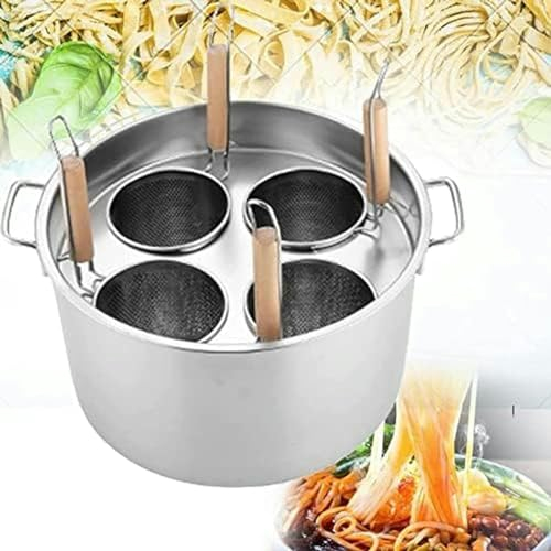 Pentola Per Pasta In Acciaio Inossidabile Con Fori Con Cestello Per Inserto, Set Di Gnocchi Di Verdure Per Pasta E Spaghetti Per La Cucina Di Casa, Ristorante, Strumento Di Cottura, 4 Fori (4Holes )