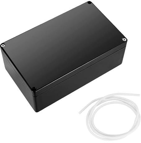 Scatola Derivazione Esterna,Scatola Stagna Elettrica da Esterno,Cassetta Derivazione Esterna,scatola elettrica da esterno,scatola di giunzione impermeabile IP66,1 pezzo, 200 x 120 x 75 mm,Nero