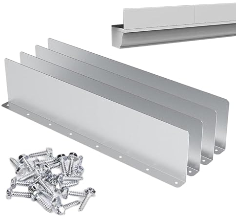 Lot de 4 protections anti-éclaboussures droites pour gouttières de toit | Protection contre les éclaboussures en aluminium pour gouttière de maison et toits en bardeaux