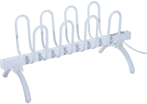 ANram Free Standing Electric Shoes Dryer,4 Pairs Dry Heater Boot Rail Rack Dehumidify Warmer, Shoe Warmers for Boots, Leather Shoes, Socks,70x30x31.5cm,White
