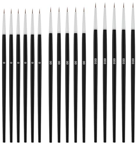 Prasacco 30 Stück Feine Pinsel Set, 3 Größen Modellbau Pinsel mit Feiner Spitze Feine Detail Pinsel Set Kleines Pinselset Künstlerpinsel Set Miniaturpinsel für Basteln, Aquarell, Gesichtsbemalung