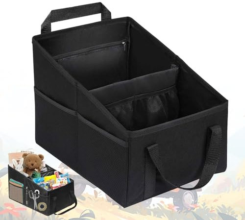 Srup Organiseur siège voiture pliable, Boîte de rangement pour siège passager, Organiseur voiture pour enfant, Rangement voiture, Rangement Voiture pour le Coffre, Sac angement pour siège arrière