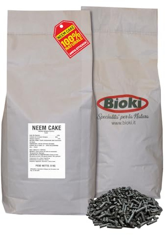 [Antika Officina Botanika] Neem Cake concime Biologico 100% vegetale per orticoltura, frutticoltura, giardinaggio e vivaismo [Migliora la crescita] [Maggiore resistenza agli stress ] [Busta da 8 Kg]