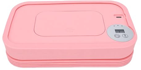 Oreilet Calentador de Toallitas para Bebés, Calentador Toallitas Húmedas Plegable con 3 Niveles de Ajuste de Temperatura Dispensador Calentadoras de Pañales Gran Capacidad (Rosácea)
