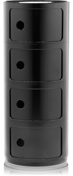 Kartell Componibili, Conteneur 4 éléments, Noir, Base ronde