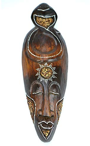 Maschera in legno 30 cm – Motivo Cobra – Decorazione Etnica Chic stile africano.