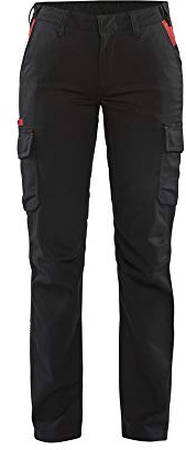 Blaklader 714418329956D19 Hosenstretch für die Damenindustrie, Schwarz/Rot, Größe D19
