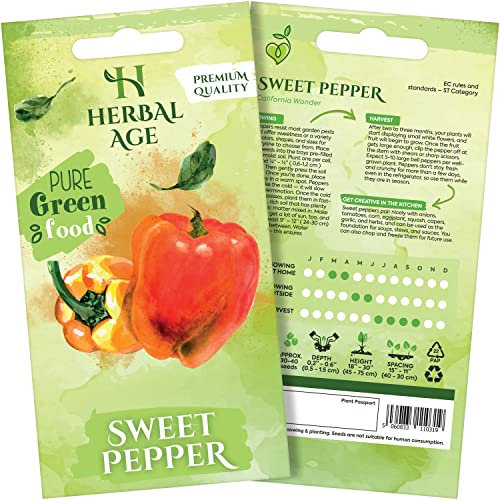 Sweet Pepper Vegetable Seeds for Planting UK, 40 Seeds, Grow Your Own Kit