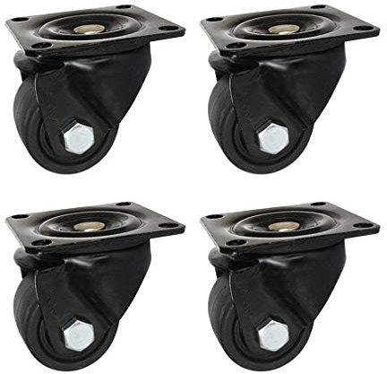 XHALERY Rotelle girevoli per impieghi gravosi, Rotelle fisse Rotelle girevoli, con Freni, Trasporto Girevole a 360°, Max 500 kg per Set, Mobili, Ruote per apparecchiature per elettrodomest