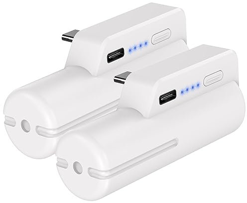 JUBOTY Battery Pack for Meta/Oculus Quest 2(2 Packs), Fast Charging 5000mAh Lightweight Portable VR Extend Accessories Rechargeable Power Bank with Power Indicator for Extra 2-4 Hours Playing Time