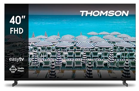 THOMSON 40 Pulgadas (101 cm) LED Full HD Easy TV – No Smart – Hotel Mode, USB, HDMI, Triple-Tuner (Cable/Satélite/Antena), AV IN, Ci+, A+ Panel – 40FD2S13