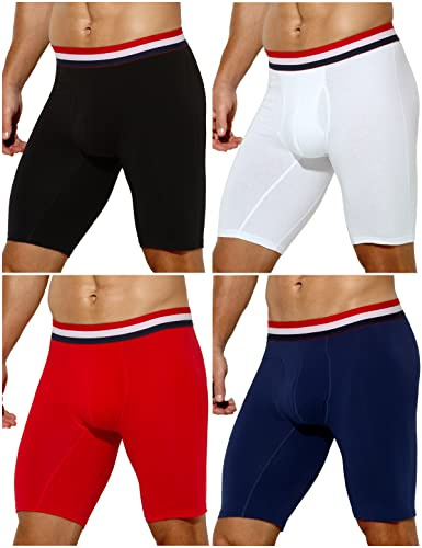Casey Kevin Långa boxershorts för män, bomull, kalsonger, sport, fitness, längre boxershorts, retroshorts