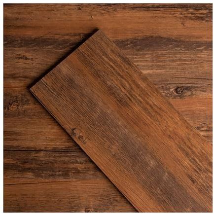 GreenFullHouse Plancher stratifié autocollant effet bois Carreaux de sol en vinyle pour cuisine, salon, salle de bain 2,0 mm (2,51 m², Bois de rose du Honduras)