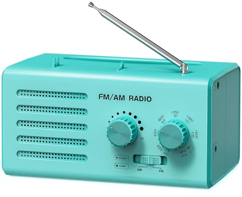 Radio a Transistor AM FM - Radio Portatile con Migliore Ricezione Altoparlante Integrato per Cuffie Radio Alimentata Tramite USB/Alimentazione a Batteria per Casa/Esterno/Emergenza(Blu)