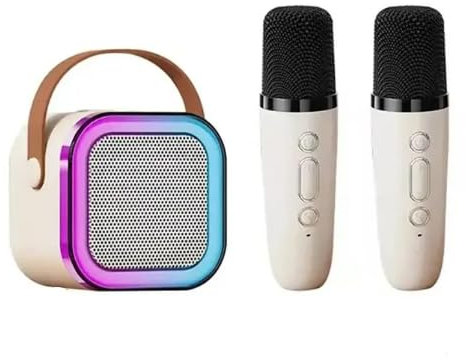 Kids Karaoke Machine Birthday Gift - Portable Bluetooth 5.3 PA Speaker System With 2 Wireless Microphones for Home Family Singing - Children's Gifts for Ages 4-12 Years