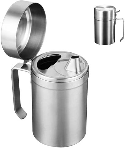 Edelstahl Thermo Sauciere: Doppelwandig Isolierte Saucenkanne, Ergonomisch & Praktisch, Für Küche und Restaurant (550ml, Silbern)