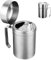Edelstahl Thermo Sauciere: Doppelwandig Isolierte Saucenkanne, Ergonomisch & Praktisch, Für Küche und Restaurant (550ml, Silbern)