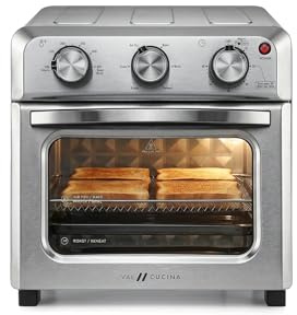 VAL CUCINA 6-in-1 Air Fryer Toaster Oven Combo, Compact 12.7 QT Small Countertop Convection Oven, Fits 9 Pizza & 4 Toast, Hexagon Hybrid Heating, Enamel Baking Pan