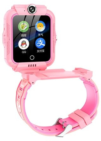 Montre intelligente pour enfants avec traqueur GPS et appel vidéo - Compatible avec tous les réseaux IP67 - Appareil de rotation à 360°