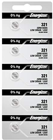 5 321 Energizer Watch Batteries SR616SW Battery Cell (5 Batteries Per Pack)