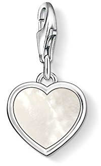 Thomas Sabo Damen Charm-Anhänger Perlmutt Herz 925 Sterling Silber 0920-029-14