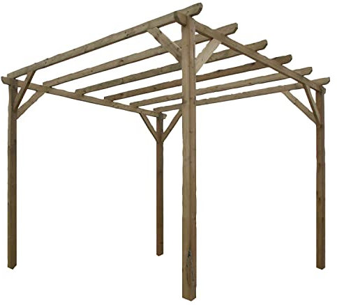 OEM SYSTEMS Pergola in Legno di Pino autoclavato 300x300xH240 cm LASA