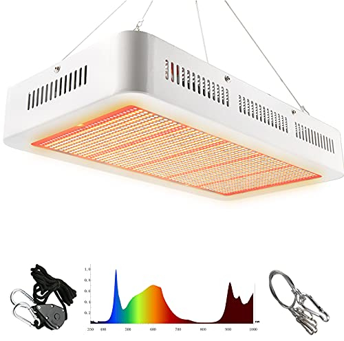 MILYN 1000W Spectre Complet Lampe LED Horticole Croissance Floraison, Lampe de Croissance LED Grow Light pour Plantes d'intérieur, Serre, hydroponique Semis, Croissance, Floraison et Fructification