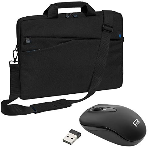 PEDEA Sacoche Tendance pour Ordinateur Portable jusqu'à 13,3 avec bandoulière et verrou pour Ordinateur Portable Noir/Bleu