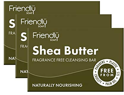 Friendly Soap Shea Butter Cleansing Bar, 3 Pack (3 x 95g Bars)
