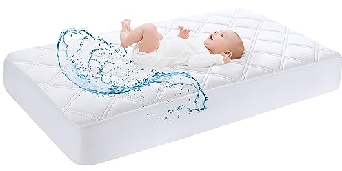 YOOFOSS - Sábana Bajera de 60 x 120 cm, Funda de Cuna para bebé, Impermeable, protección de colchón para niños pequeños
