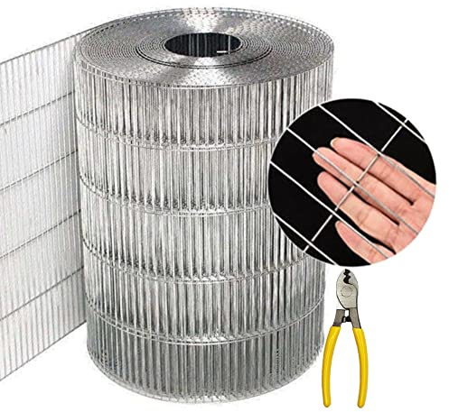 LSXIAO Galvanized Welded Wire Mesh Aviary Fence, Rectangular Opening Mesh Size 0.9 Inch by 3.9 Inch (1.5x10cm) with Cutting Pliers Used to Make Pigeon, Parrot, Rabbit, Chicken Coop